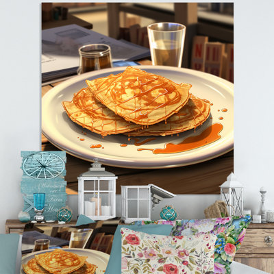 Morning Pancake Breakfast Spread - Art mural en métal petit-déjeuner