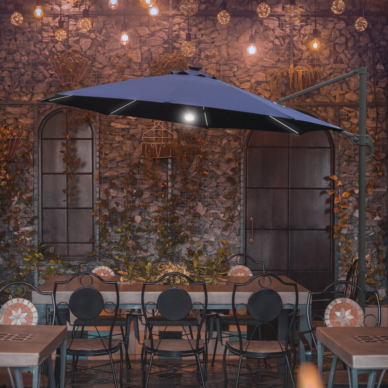 Cristina 2.92m Traditional Parasol, Blue