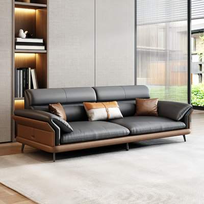 Simple And Atmospheric Solid Wood Sofa 82.68 Upholstered Sofa -  Corrigan StudioÂ®, D48CC2C2EB574FB49AA7D98B4C33690B