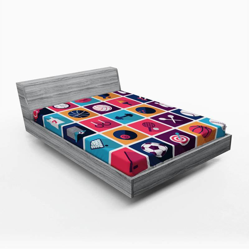 Microfiber Geometric Fitted Sheet, Full Fitted Sheet