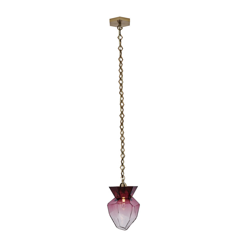 Luminaire suspendu en laiton 8 lumières 1 lumière (40 watts) Bolsa, Rouge