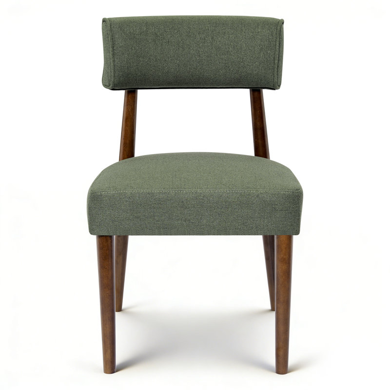 Chaise d'appoint rembourrée en bois massif, 4, Vert, Bois espresso
