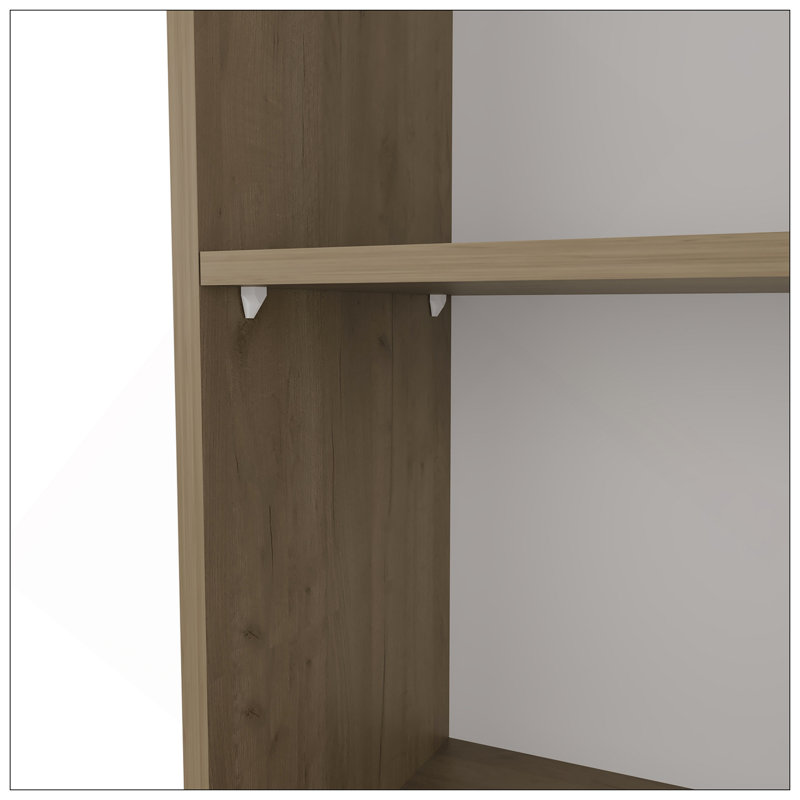 Bibliothèque Beaver Balley avec rangement ouvert et 5 tablettes, chêne naturel et blanc
