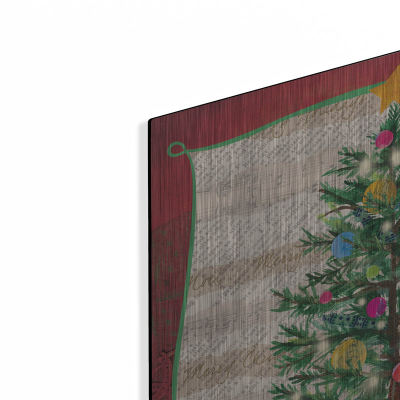  «Collage Christmas 1» par Fiona Stokes-Gilbert, art mural en métal, H 24 po x l 24 po