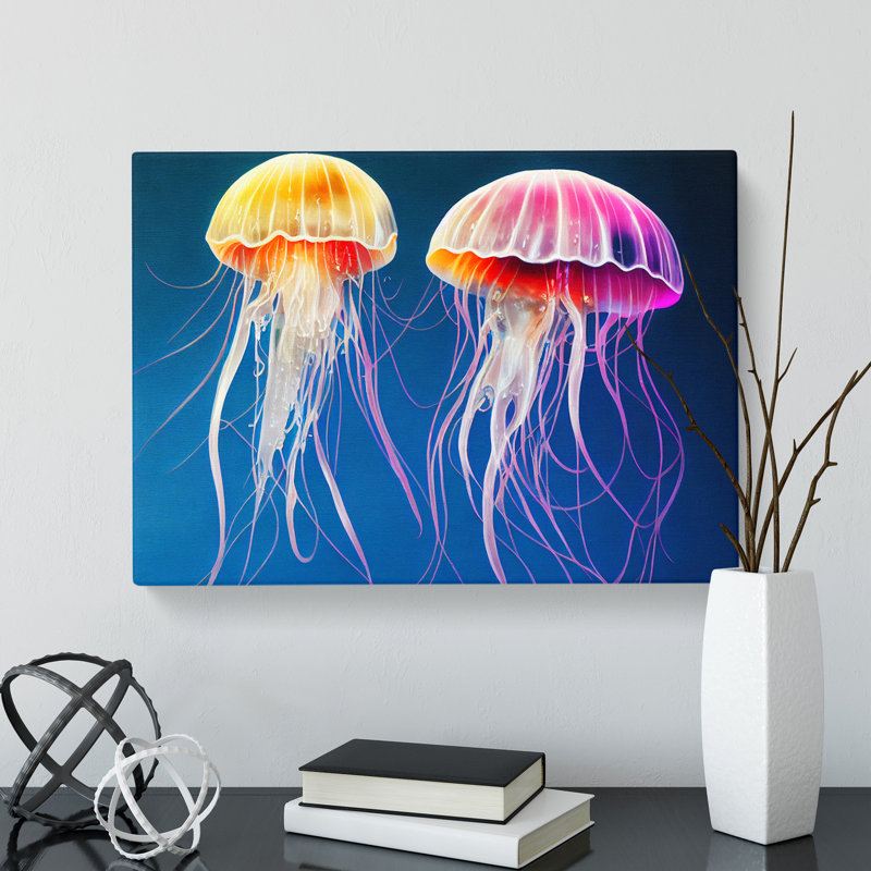 XXX-H1022-WF-5329X Jellyfish Art Vol.1 - Wrapped Canvas Print, 35cm H x 50cm W x 3cm D