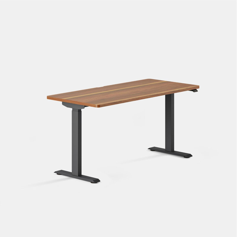 Duo Standing Desk, 47.3" H x 58" W x 27" D, Walnut, White