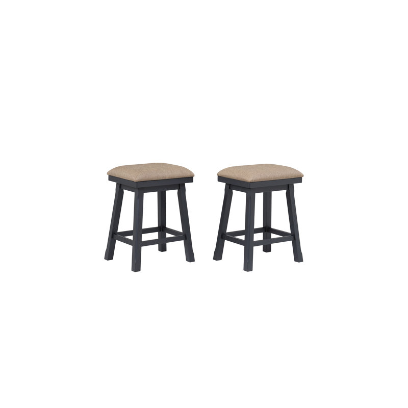Solid Wood Saddle Stool, Counter Stool (24” Seat Height)