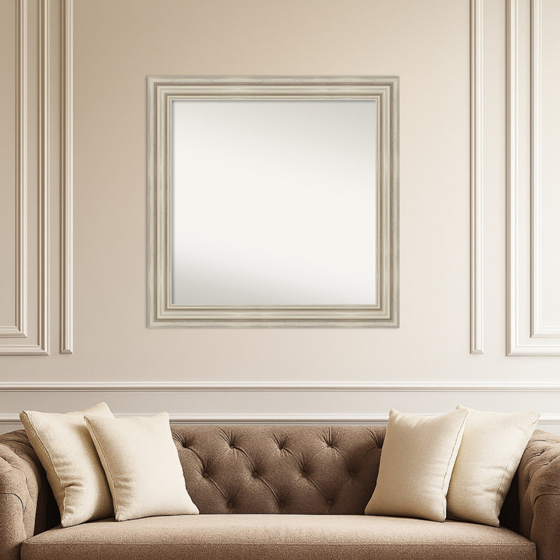 Miroir mural Sierra, Argent argent, 31,5 po x 31,5 po
