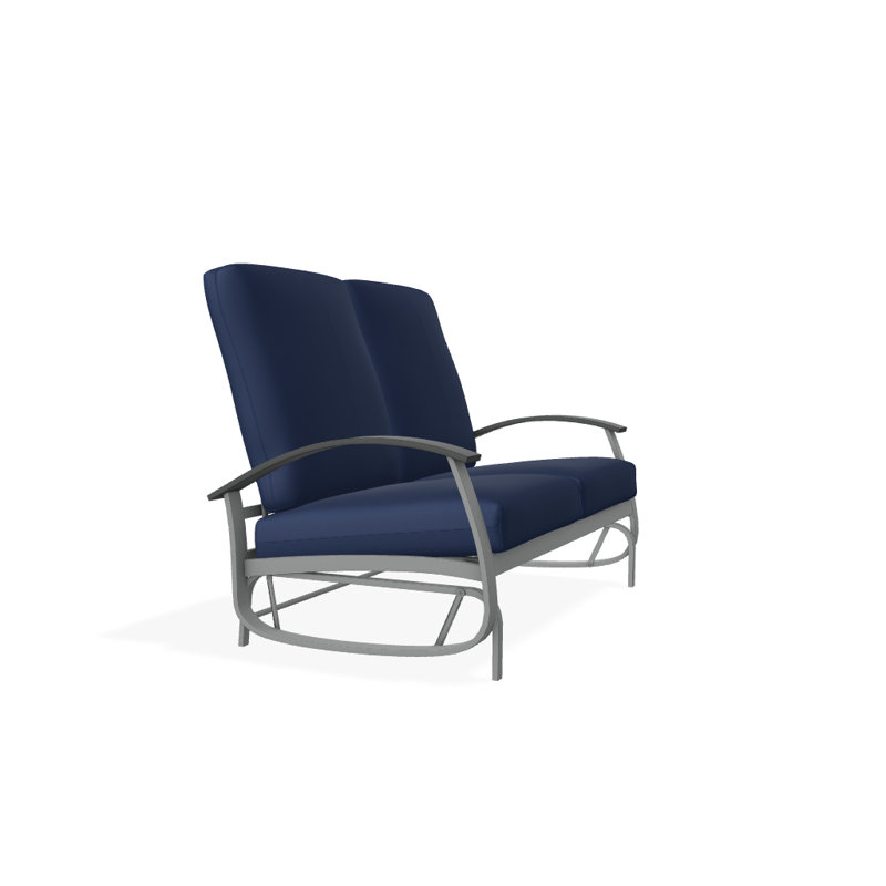 Banc oscillant avec coussins Askar, Toile bleu marine Sunbrella®, Graphite texturé, Graphite classique P30