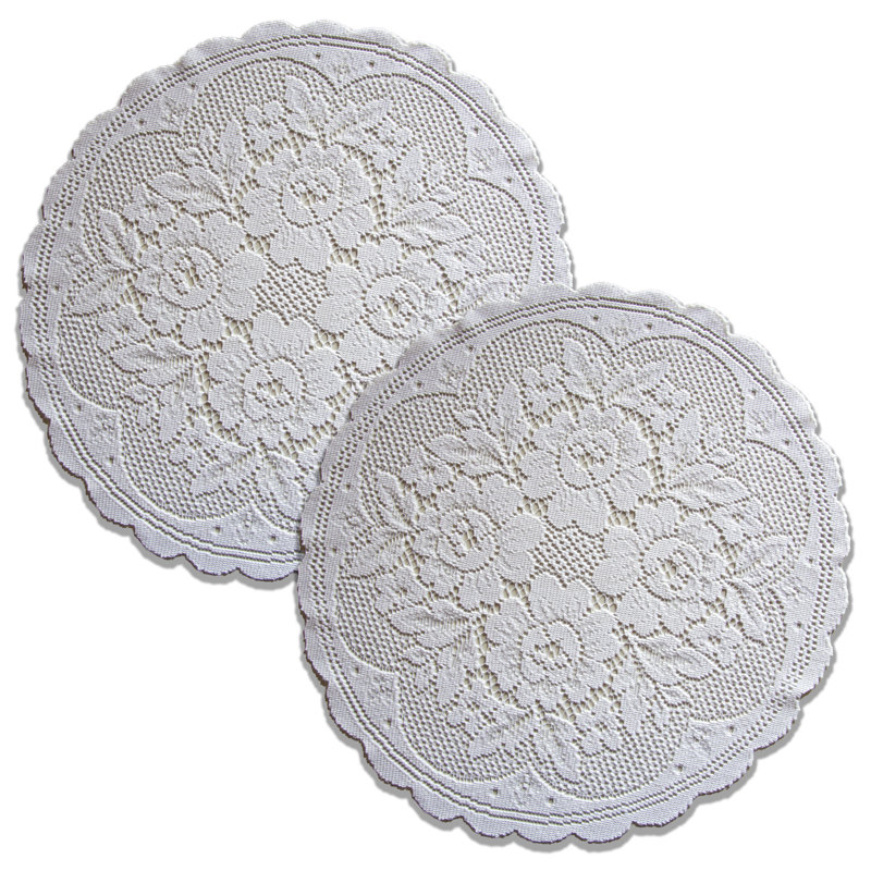 Billups Polyester Floral Round Doily