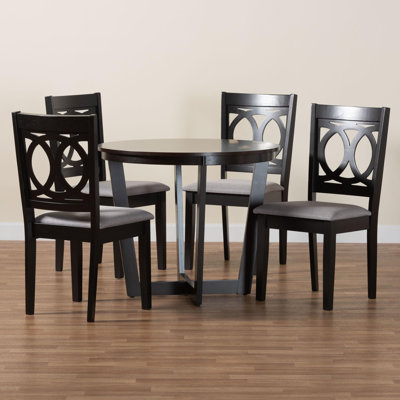 Hershel Baxton Studio Kara Modern Sand Dark Brown Finished Wood 5-Piece Dining Set by Red Barrel Studio