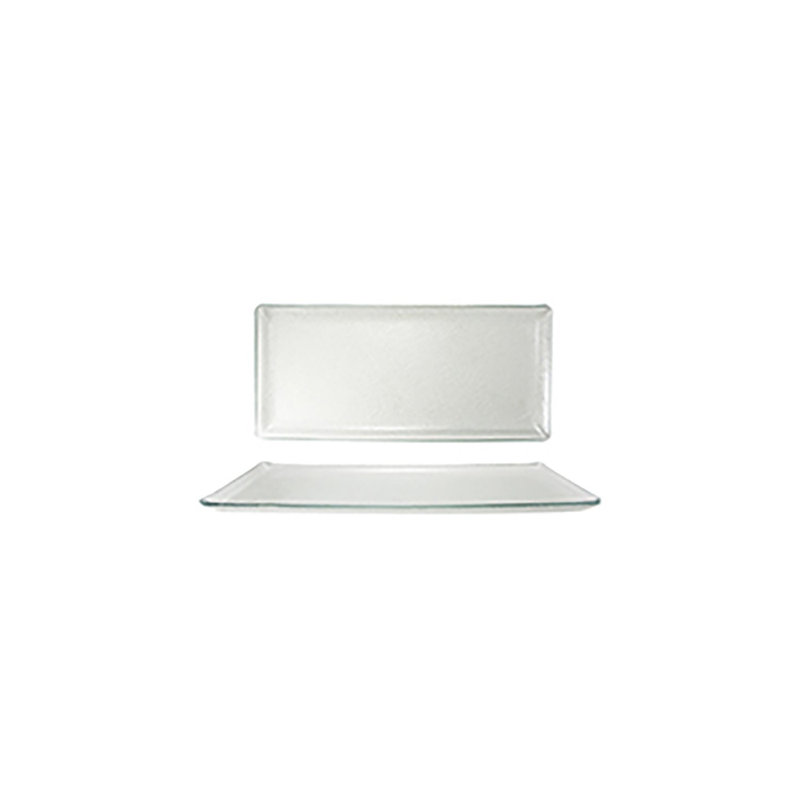 Vaisselle en verre 18 po x 8 po x H: plateau rectangulaire en verre transparent de 1 po