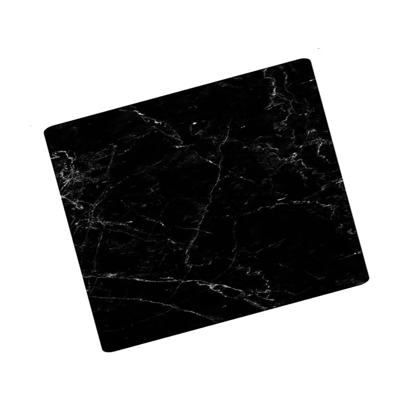 80X52Cm Black Marble Effects Universal Hob Cover Plate Tempered Glass Worktop Saver Dishwasher Safe 5Mm All Types of Cookers (Hob Cover)