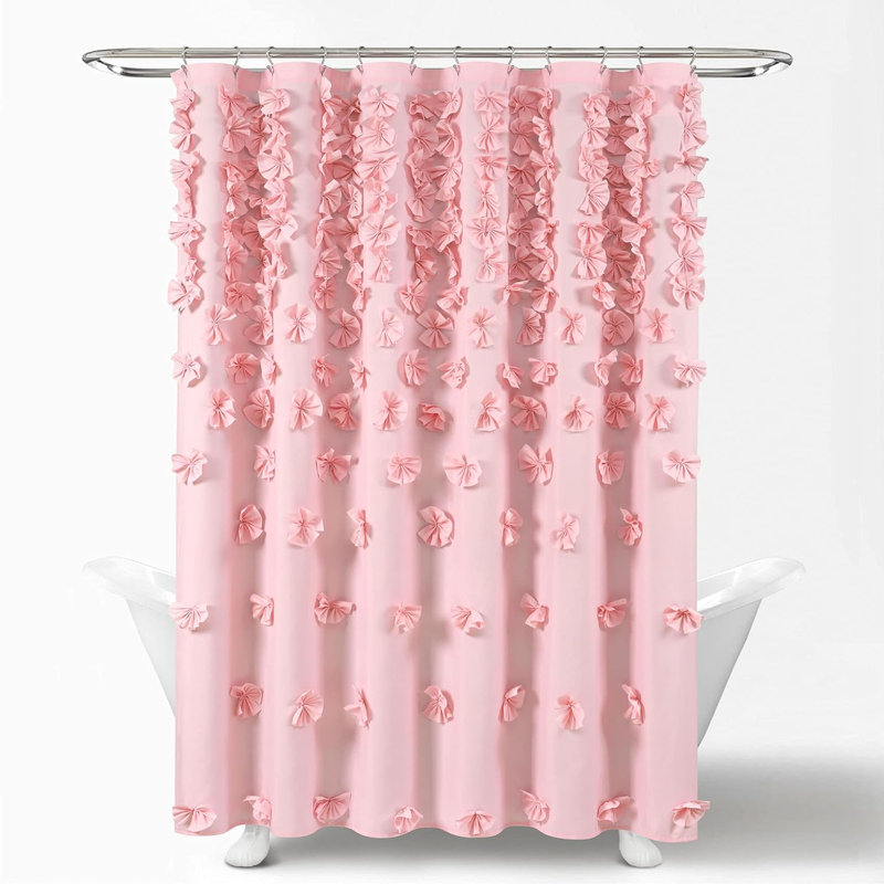 Lush Decor Riley Shower Curtain, Pink