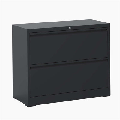 2 Drawer Lateral File Cabinet with Lock – Heavy-Duty Metal Filing Cabinet for Home Office, Space-Saving Wide Storage for Letter/Legal/A4/F4, Silent Fu by Latitude Run