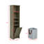 Armoire de rangement pour salle de bain de 64 po de hauteur pour petit espace, armoire sur pied pour salle de bain, bureau à domicile, 4 tablettes réglables et panier à linge, espace de rangement caché pour vêtements, gris