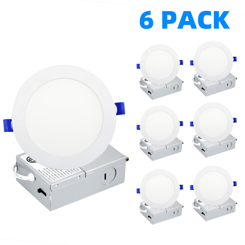 6in Color Adjustable LED Recessed Downlight with Night Light 6 Pack