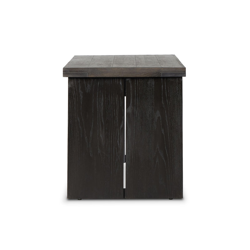 WARBY Solid Wood Writing Desk, Worn Black