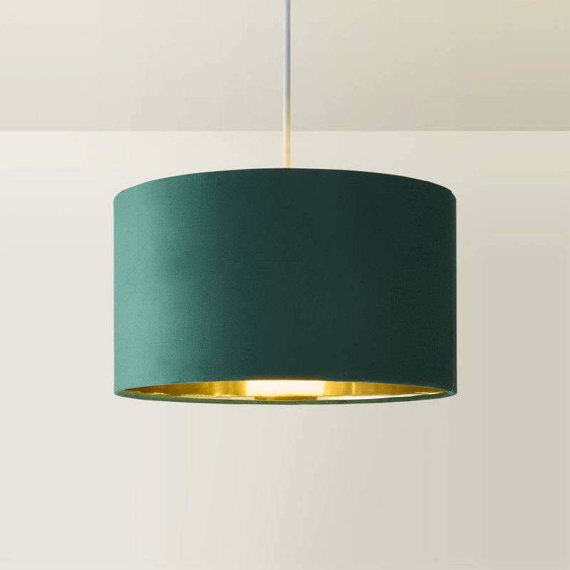 Ajua Linen Blend Drum Lamp Shade ( Slip-On ) in Green, 20" H x 35" W x 35" D