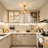 Crystal Ceiling Fan with Light, Gold Leaf Glam Flush Mount Fandelier, Reversible Blades with Remote for Bedroom Living Room Dining Room