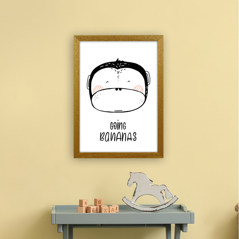 Monkey by Miniofmine - Print, Brown Framed, 46cm H x 34cm W x 3cm D