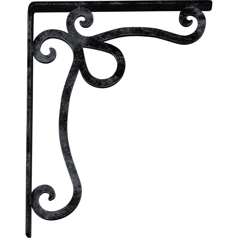 Support en fer forgé Orleans, Étain antique, H 15 po x l 1,5 po x p 12 po