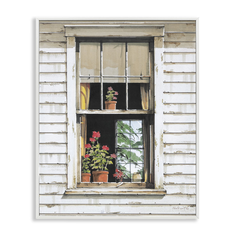 Art giclée par John Rossini, Estampe numérique encadrée blanc bord de mer, H 14 po x l 11 po