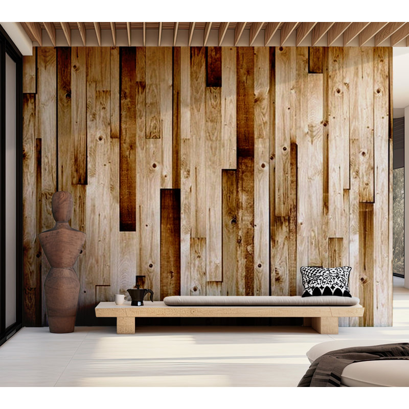 Panneau mural en bois Danniele, L 110 po x l 157 po, Brun