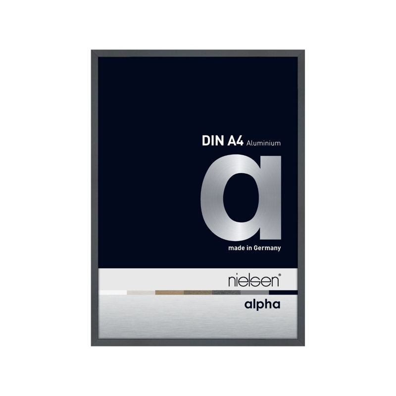 nielsen Alpha Aluminium Picture Frame, Polished Dark Grey, 21cm W x 29.7cm H