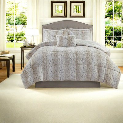 Ensembles de literie luxueux en fausse fourrure pour très grand lit, édredon hypoallergénique avec coussin décoratif
