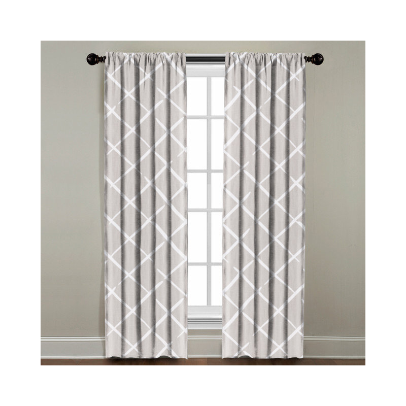Room Darkening Curtain, 50" W x 96" L, Indigo/White