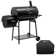 Royal Gourmet 30" Barrel Charcoal Grill with Front Table and Cover
