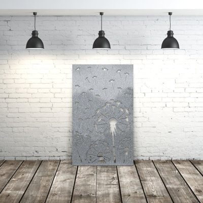 Dandelion Aluminum Laser-Cut Privacy Screen Panel  – Powder-Coated Outdoor Metal Wall Art, Decorative Garden Fence Privacy Divider