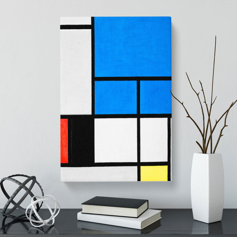 Composition Vol.1 by Piet Mondrian - Wrapped Canvas Painting, 50cm H x 35cm W x 3cm D