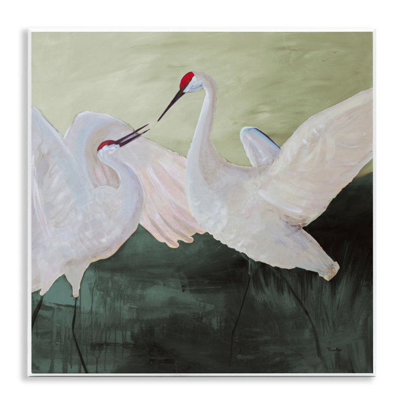 Plaque murale grues blanches, par Robin Maria