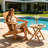 Chaslynn 2-Piece Teak Outdoor Seating Group, Outdoor Patio Set of 2 (1 Chair + 1 Side Table)-202099828