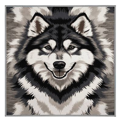 Washable Alaskan Malamute Dogs Area Rug