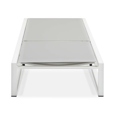 5-Level Adjustable Outdoor Chaise Lounge, Durable Aluminum Frame & PVC-coated polyester Mesh, Perfect For Patio/Poolside