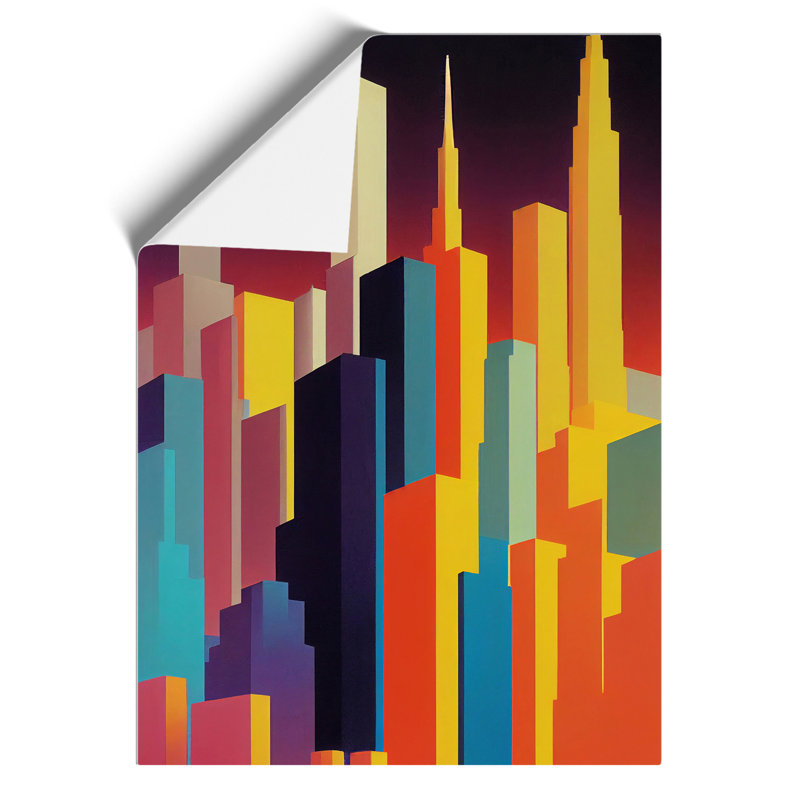 Breathtaking City Skyline Abstract - Wall Art, Paper, 42cm H x 29.7cm W, No Matte