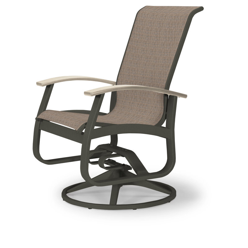 Chaise de patio pivotante Askar, Alliage Sunbrella®, Désert P60, Graphite texturé