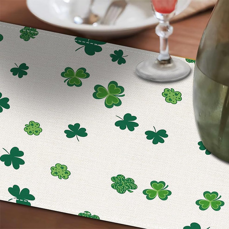 Lucky Shamrock Table Runner, St. Patrick’S Day Kitchen And Dining Decor