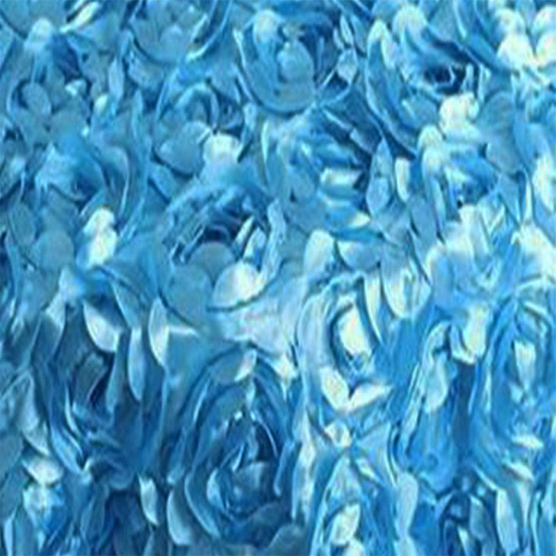 Francisco Rosette Tablecloth - 3D Fabric Flower Design, Textured Wedding & Event Decor - Handcrafted Look for Special Occasions