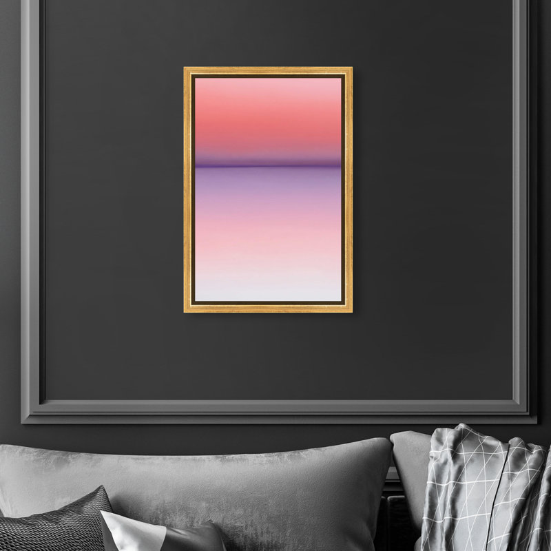 Peach Coastline II Print by Oliver Gal, 55"H x 37"W, Gold Floater Frame