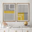 «Mid-Century Boho Style Grey Polygon», 2 pièces-98554197-98554196