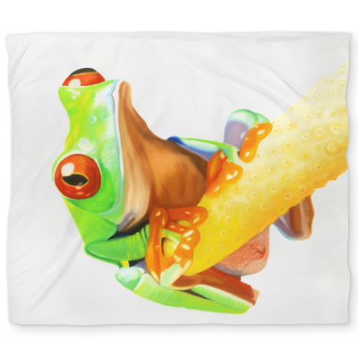 Curious Red Eyed Frog - Bedroom Green Duvet Cover | Home Decor