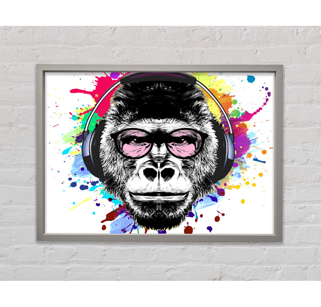 Gorilla Glasses Paint Splatter - Einzelner Bilderrahmen Kunstdrucke auf Leinwand