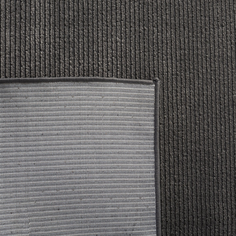 Tapis gris anthracite tissé à la machine de couleur unie, Rectangle 5 pi 3 po x 7 pi 7 po