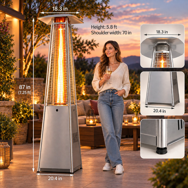 Standing Patio Heater, Quadrangle