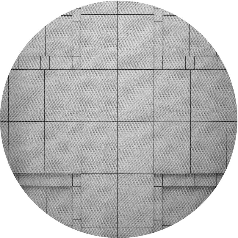 Tapis décoratif gris clair géométrique, Rond 5 pi