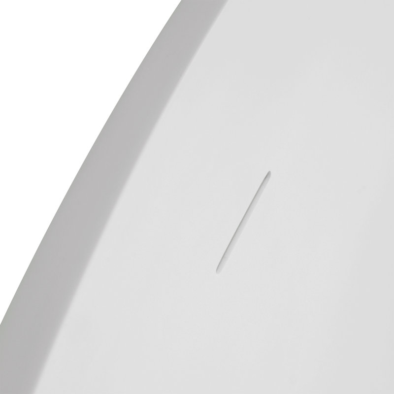 63 Inch Freestanding Solid Surface Soaking Bathtub, Matte White